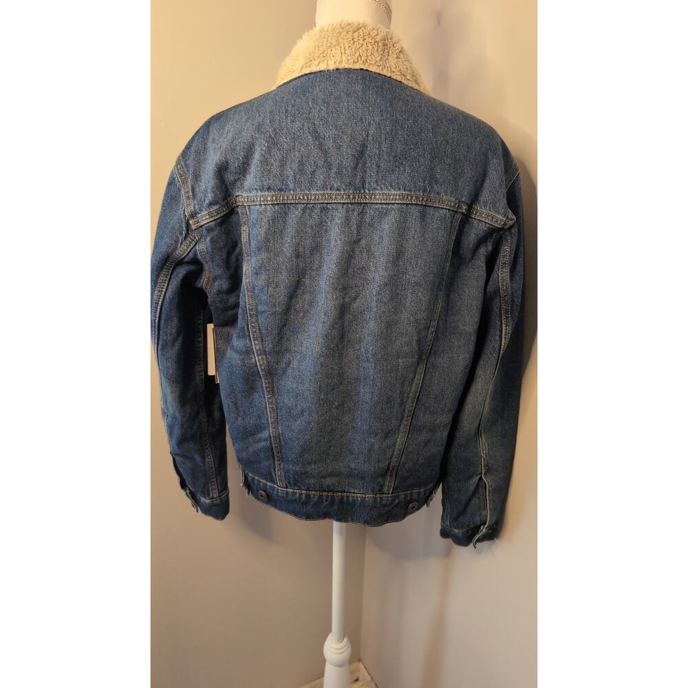 Nwt Wrangler western rancher barn denim Sherpa jacket sm - Picture 4 of 13